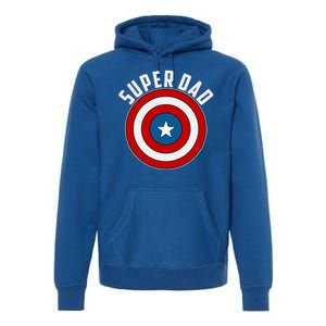 Super Dad Superhero Shield Father's Day Premium Hoodie