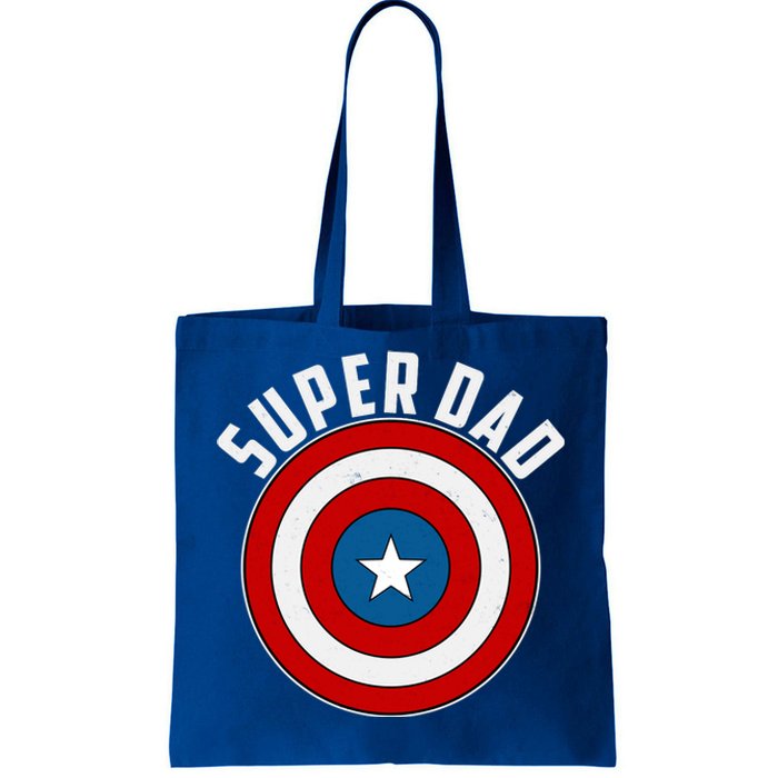 Super Dad Superhero Shield Father's Day Tote Bag