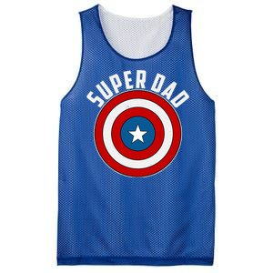 Super Dad Superhero Shield Father's Day Mesh Reversible Basketball Jersey Tank