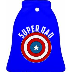 Super Dad Superhero Shield Father's Day Ceramic Bell Ornament