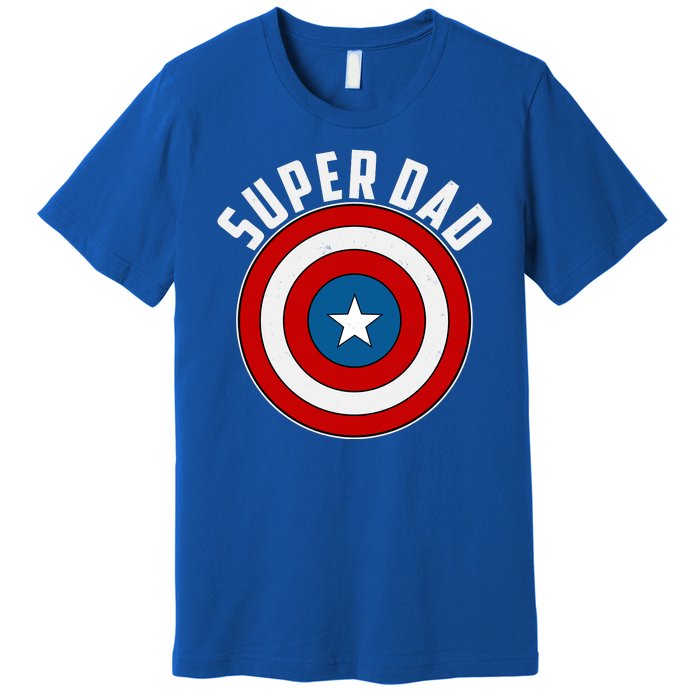 Super Dad Superhero Shield Father's Day Premium T-Shirt