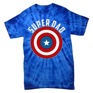 Super Dad Superhero Shield Father's Day Tie-Dye T-Shirt