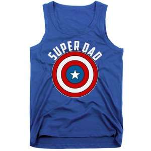 Super Dad Superhero Shield Father's Day Tank Top