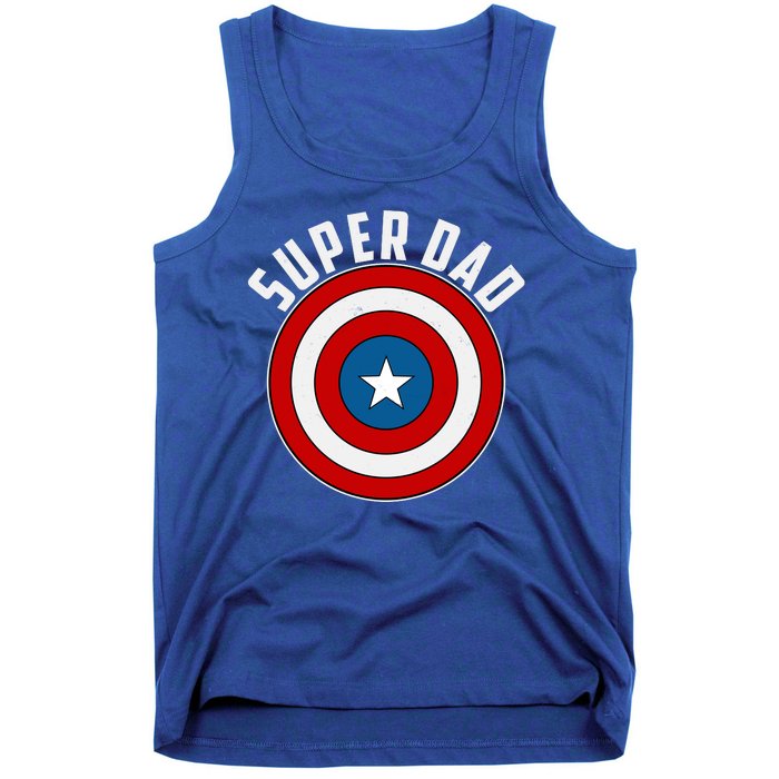 Super Dad Superhero Shield Father's Day Tank Top