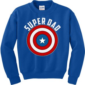 Super Dad Superhero Shield Father's Day Kids Sweatshirt