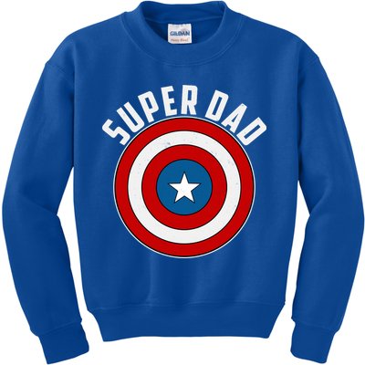 Super Dad Superhero Shield Father's Day Kids Sweatshirt