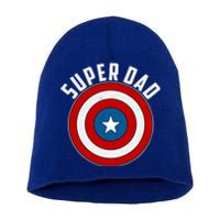 Super Dad Superhero Shield Father's Day Short Acrylic Beanie