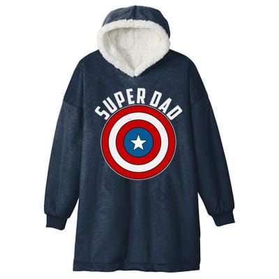 Super Dad Superhero Shield Father's Day Hooded Wearable Blanket