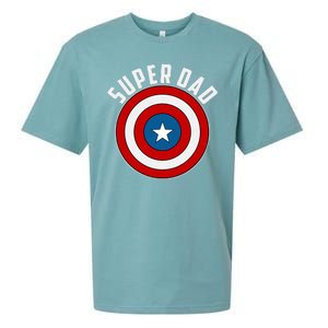 Super Dad Superhero Shield Father's Day Sueded Cloud Jersey T-Shirt