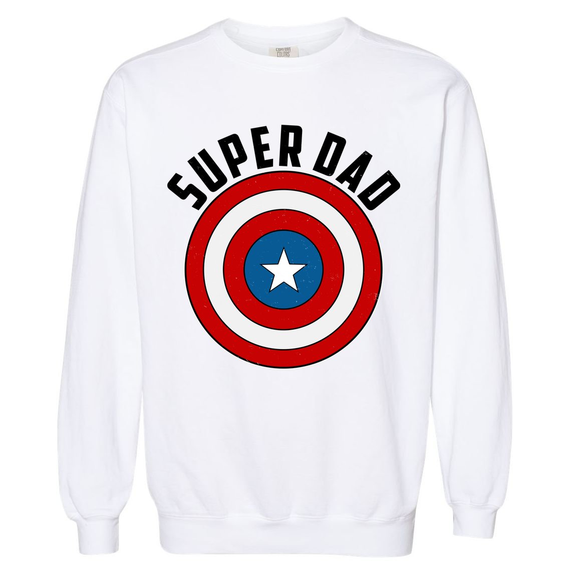 Super Dad Superhero Shield Father's Day Garment-Dyed Sweatshirt