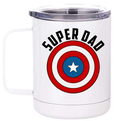 Super Dad Superhero Shield Father's Day 12 oz Stainless Steel Tumbler Cup