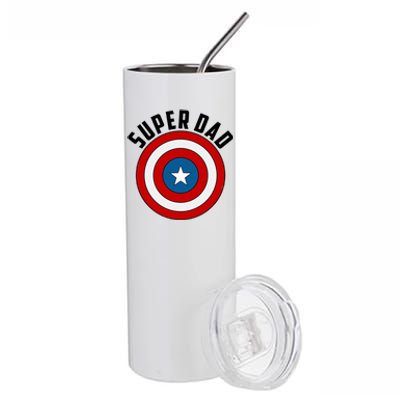 Super Dad Superhero Shield Father's Day Stainless Steel Tumbler