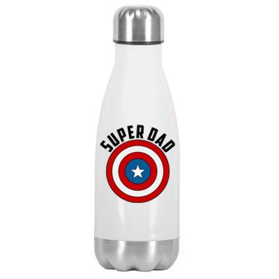 Super Dad Superhero Shield Father's Day Stainless Steel Insulated Water Bottle