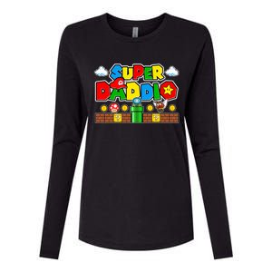 Super Daddio Dad Video Gamer Womens Cotton Relaxed Long Sleeve T-Shirt