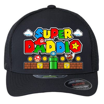 Super Daddio Dad Video Gamer Flexfit Unipanel Trucker Cap