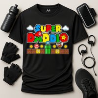 Super Daddio Dad Video Gamer Cooling Performance Crew T-Shirt
