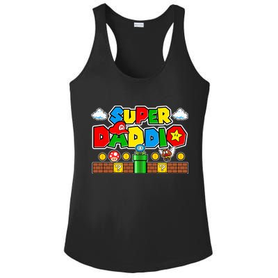 Super Daddio Dad Video Gamer Ladies PosiCharge Competitor Racerback Tank