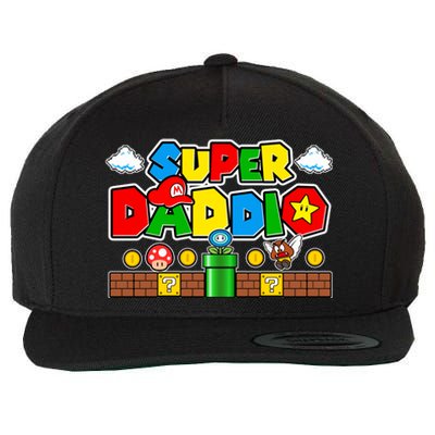 Super Daddio Dad Video Gamer Wool Snapback Cap