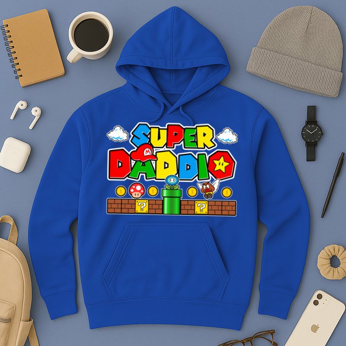 Super Daddio Dad Video Gamer Hoodie