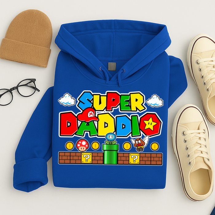 Super Daddio Dad Video Gamer Hoodie