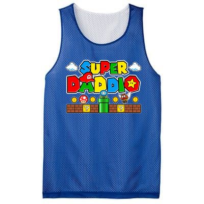 Super Daddio Dad Video Gamer Mesh Reversible Basketball Jersey Tank