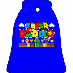 Super Daddio Dad Video Gamer Ceramic Bell Ornament