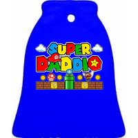 Super Daddio Dad Video Gamer Ceramic Bell Ornament