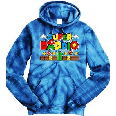 Super Daddio Dad Video Gamer Tie Dye Hoodie