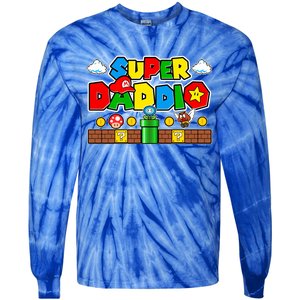 Super Daddio Dad Video Gamer Tie-Dye Long Sleeve Shirt