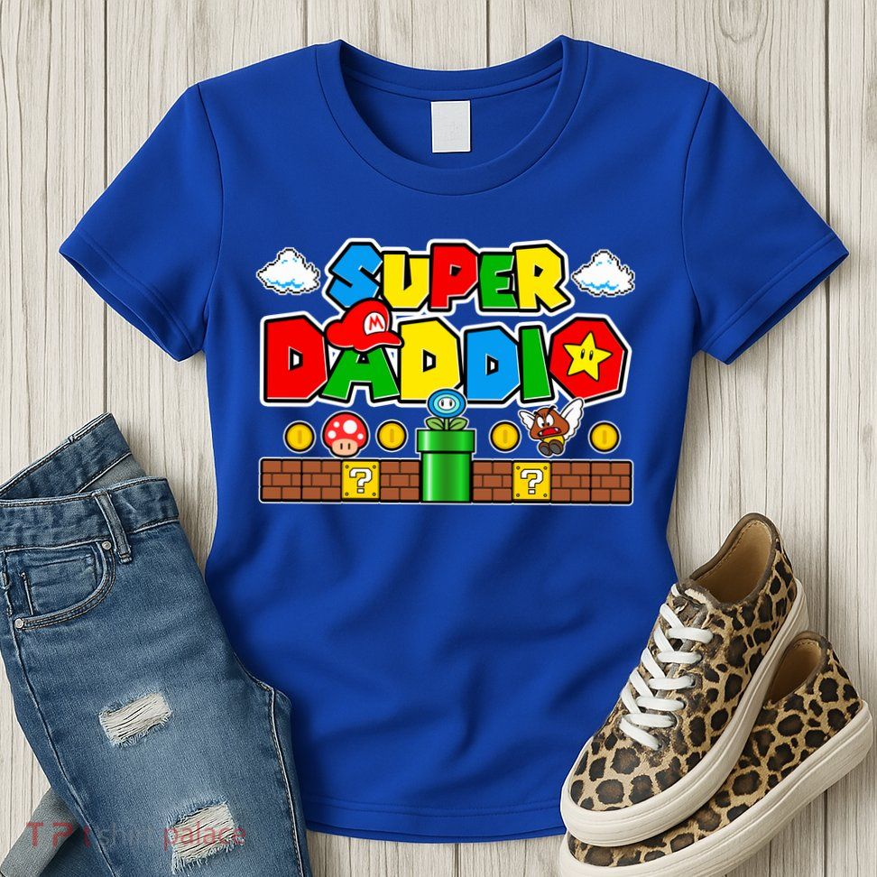Super Daddio Dad Video Gamer Womens T-Shirt