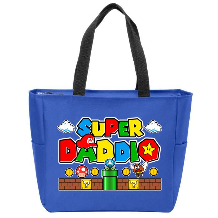 Super Daddio Dad Video Gamer Zip Tote Bag