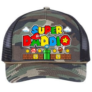 Super Daddio Dad Video Gamer Retro Rope Trucker Hat Cap