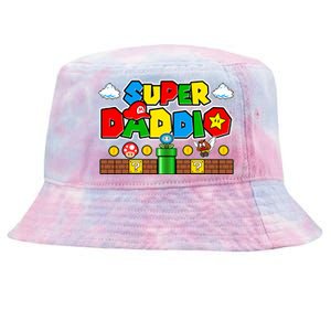 Super Daddio Dad Video Gamer Tie-Dyed Bucket Hat