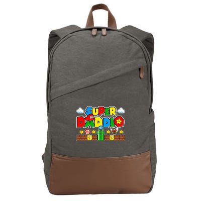 Super Daddio Dad Video Gamer Cotton Canvas Backpack