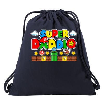 Super Daddio Dad Video Gamer Drawstring Bag