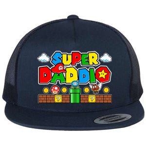 Super Daddio Dad Video Gamer Flat Bill Trucker Hat