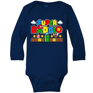 Super Daddio Dad Video Gamer Baby Long Sleeve Bodysuit