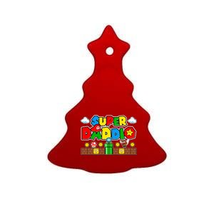 Super Daddio Dad Video Gamer Ceramic Tree Ornament