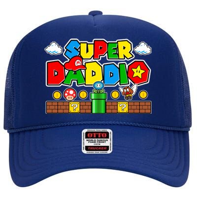 Super Daddio Dad Video Gamer High Crown Mesh Back Trucker Hat