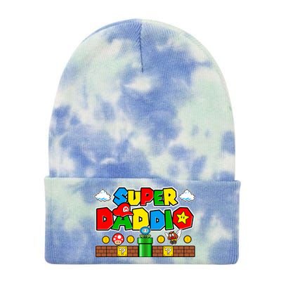 Super Daddio Dad Video Gamer Tie Dye 12in Knit Beanie