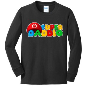 Super Daddio Gamer Dad Kids Long Sleeve Shirt