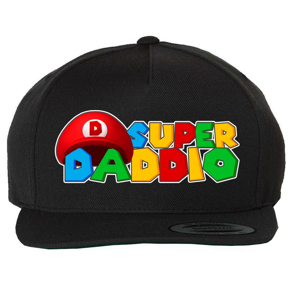 Super Daddio Gamer Dad Wool Snapback Cap