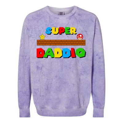 Super Daddio Retro Video Game Colorblast Crewneck Sweatshirt