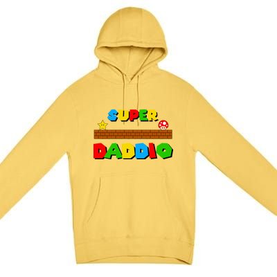 Super Daddio Retro Video Game Premium Pullover Hoodie