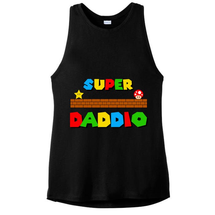 Super Daddio Retro Video Game Ladies PosiCharge Tri-Blend Wicking Tank