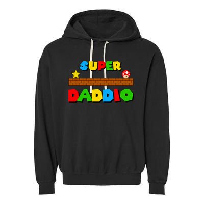 Super Daddio Retro Video Game Garment-Dyed Fleece Hoodie