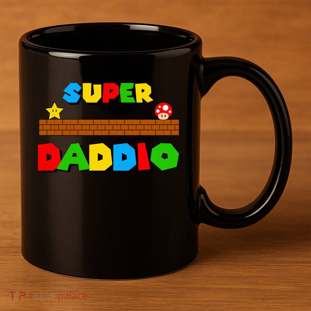 Super Daddio Retro Video Game 11oz C Handle Ceramic Mug
