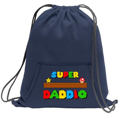 Super Daddio Retro Video Game Sweatshirt Cinch Pack Bag