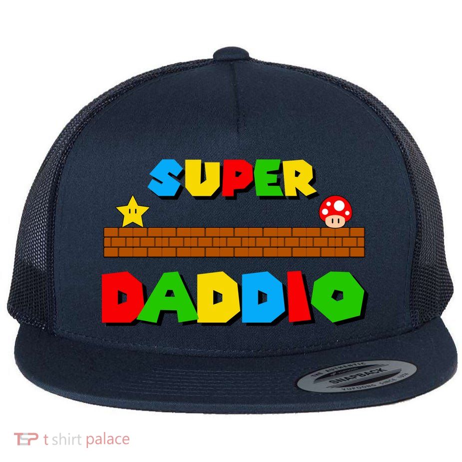 Super Daddio Retro Video Game Flat Bill Trucker Hat