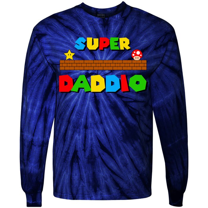 Super Daddio Retro Video Game Tie-Dye Long Sleeve Shirt